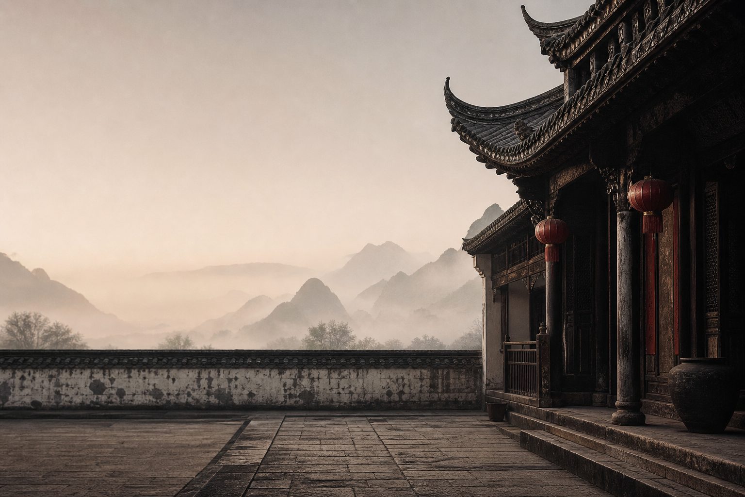 宗祠庭院 · 晨光